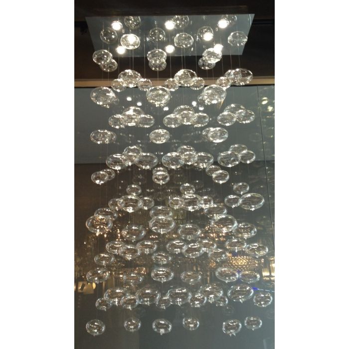 Rectangular Base Bubble Glass Chandelier - Ceiling lights