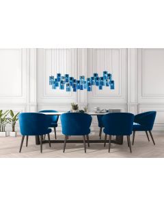 blue dining chandelier