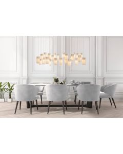 white dining chandelier